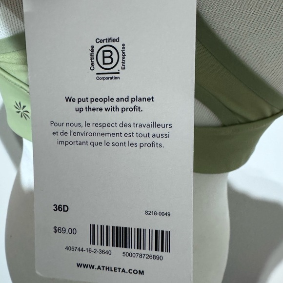 Athleta 36D Green Sports Bra NWT Originally $69 - Picture 7 of 8